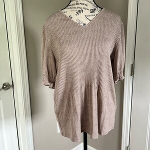 Adrianna Papell Pleated Knit Smocked Top